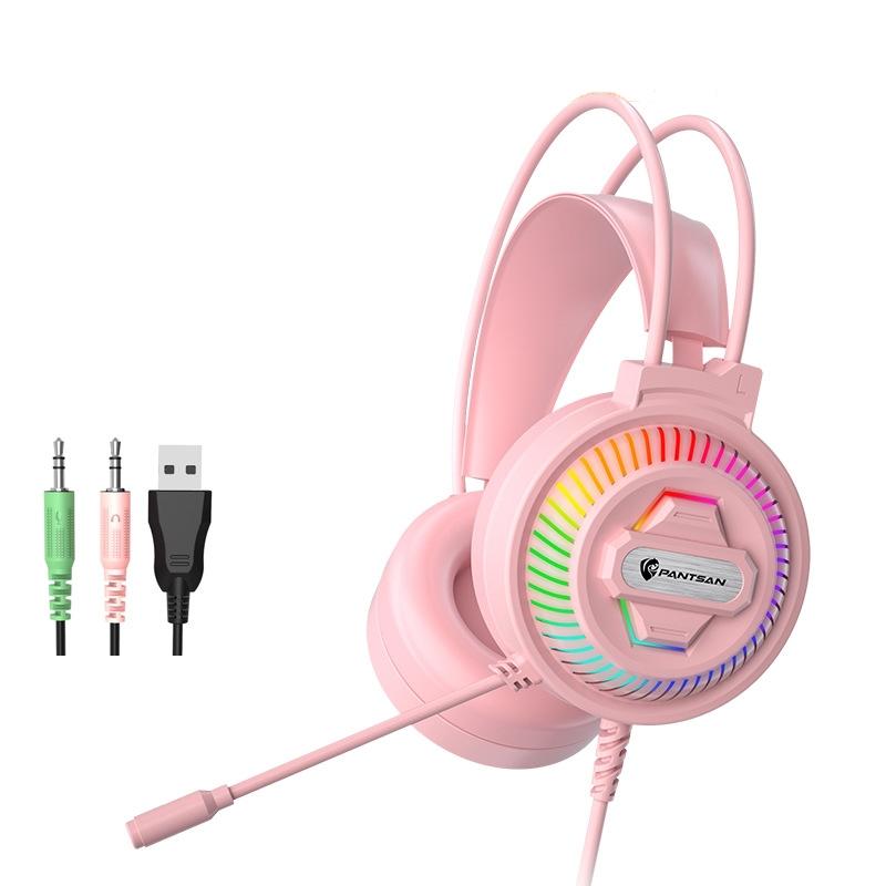 V562-3072772020DBT-202508280326-00 Usb Head-Mounted Rgb Headset 3.5Mm Pink - Image 1