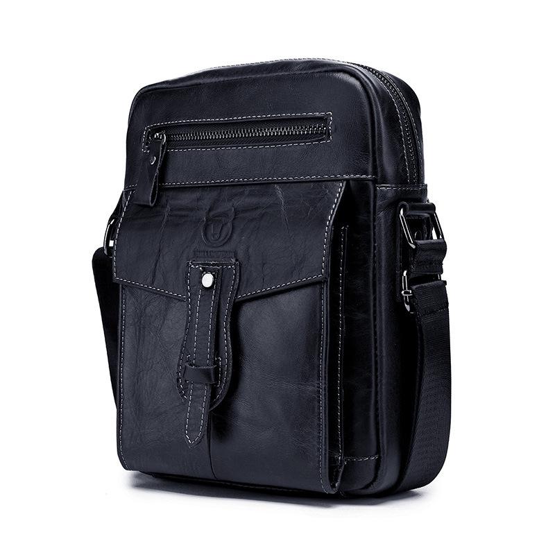 V562-3099313850DBT-202508280216-00 Cowhide Messenger Bag Large Capacity Briefcase Black - Image 1