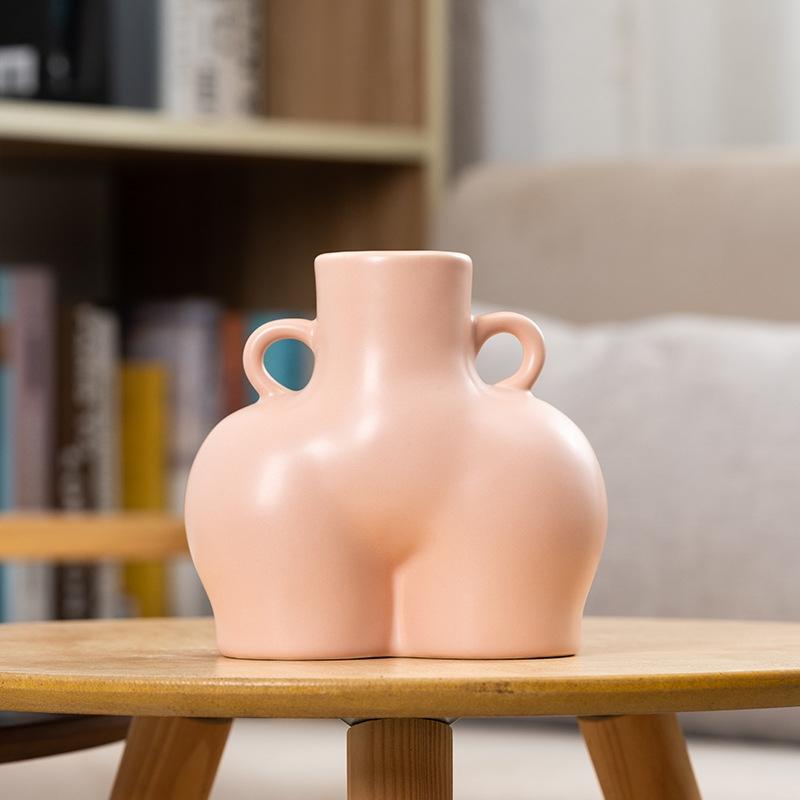 V562-3107722750DBT-202508271722-00 Small Matte Pink Ceramic Vase for Home Decor and Dried Flower Arrangements - Image 1