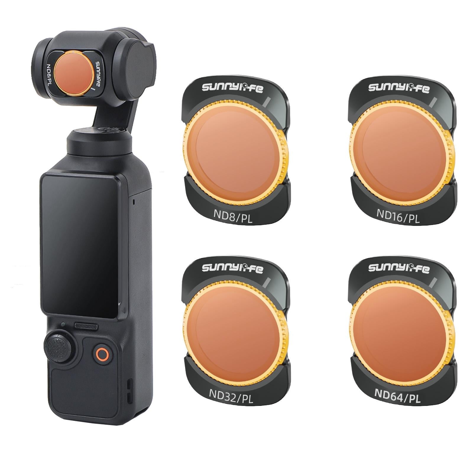 V562-316899600ADE-202508290411-00 Sunnylife 3 In 1 Nd16 Camera Lens Filter For Dji Osmo Pocket No Gimbal Reset - 4 In 1 Nd8-64Pl - Image 1