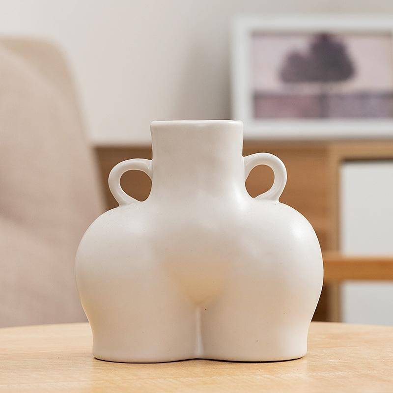 V562-4007722750DBT-202508271721-00 Small Matte White Ceramic Flower Vase for Home Decor - Image 1