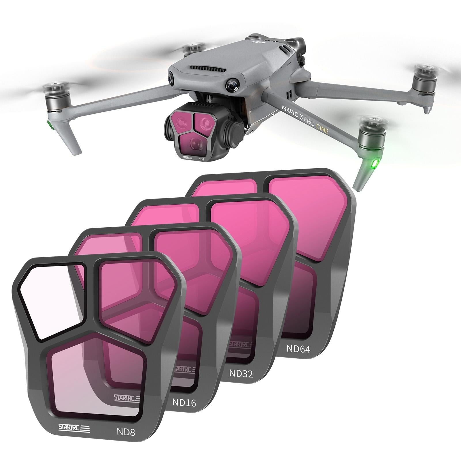 V562-4160POD-202508272310-00 Professional Lens Filters for Dji Mavic 3 Pro - Nd8 Nd16 Nd32 Nd64 - Image 1