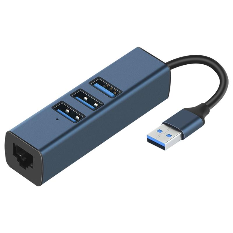 V562-4646CP-202508280830-00 4-In-1 Usb3.0 + Dual Usb2.0 + Rj45 Hub Adapter - Image 1