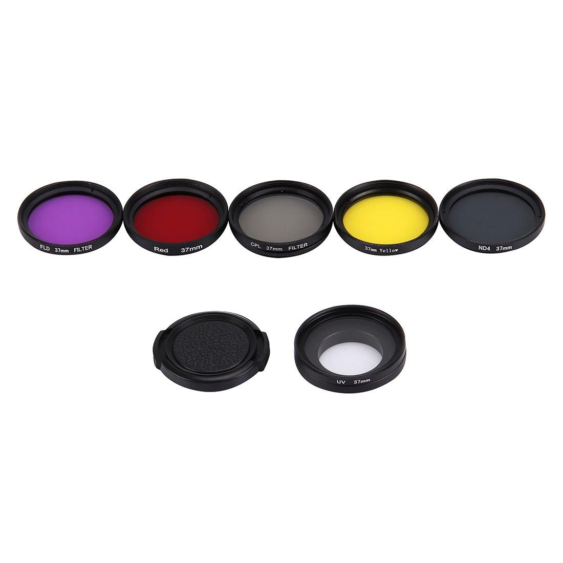 V562-4660ACD-202508272010-00 37mm Lens Filter Set for Gopro Hero4 / 3 / 3+ with Cpl Uv Nd4 Fld Filters and Protective Cap - Image 1
