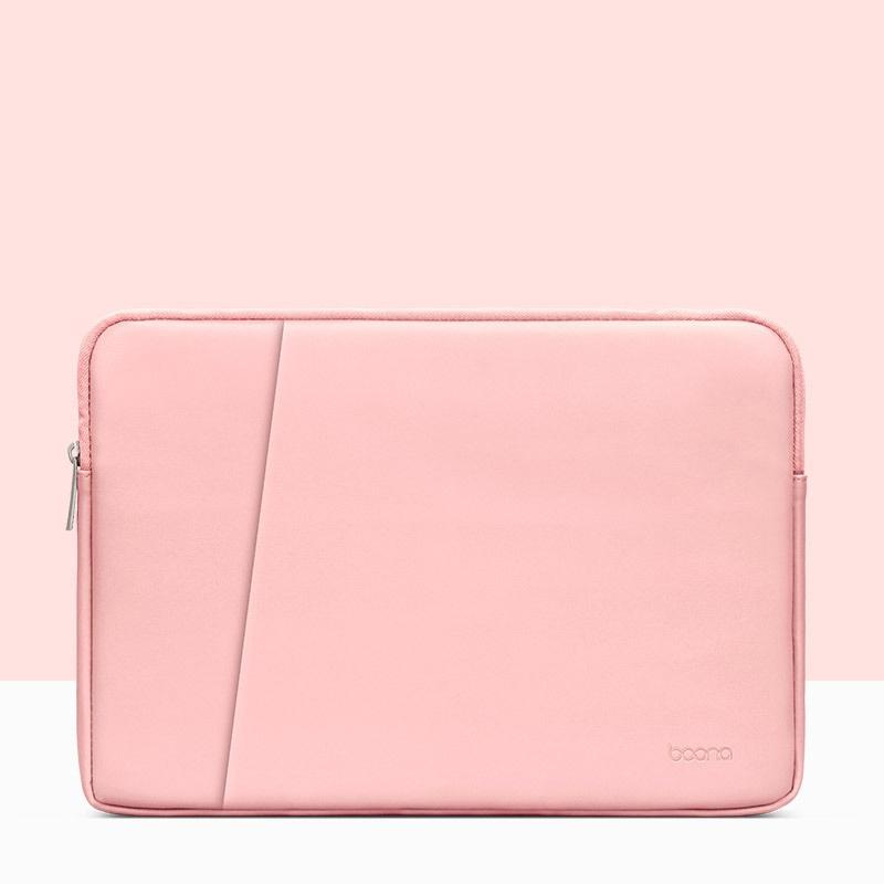 V562-5531475950DBT-202508272241-00 Double-Layer Leather Laptop Bag - 15 / 15.6 Inch - Pink - Image 1