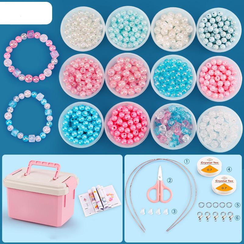 V562-6124852060DBT-202508280111-00 Diy Beaded Jewelry Set For Kids 12 Cups Of Pink Dreams - Image 1