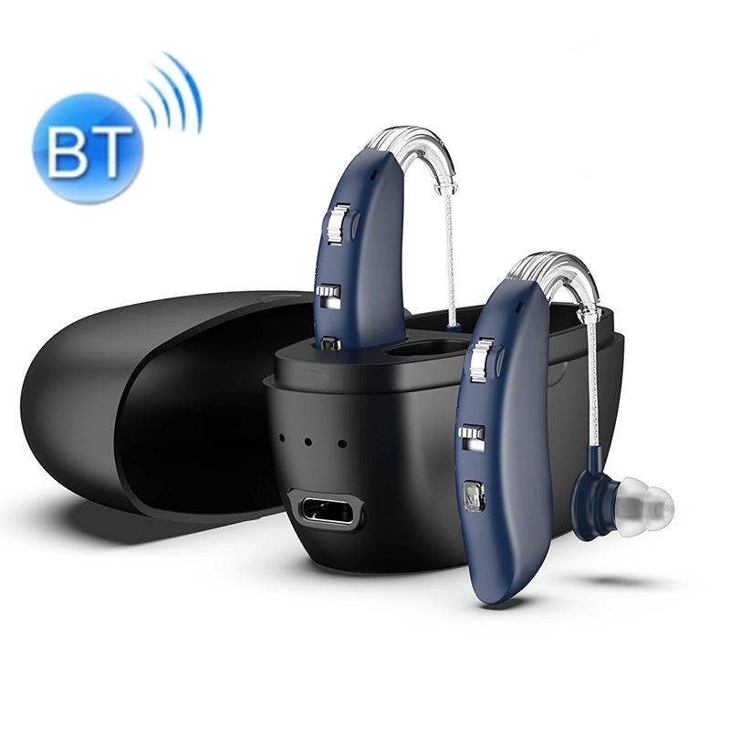 V562-7040303060DBT-202508272037-00 Rechargeable Hearing Aid Amplifier With Charging Pod Blue+Black - Image 1