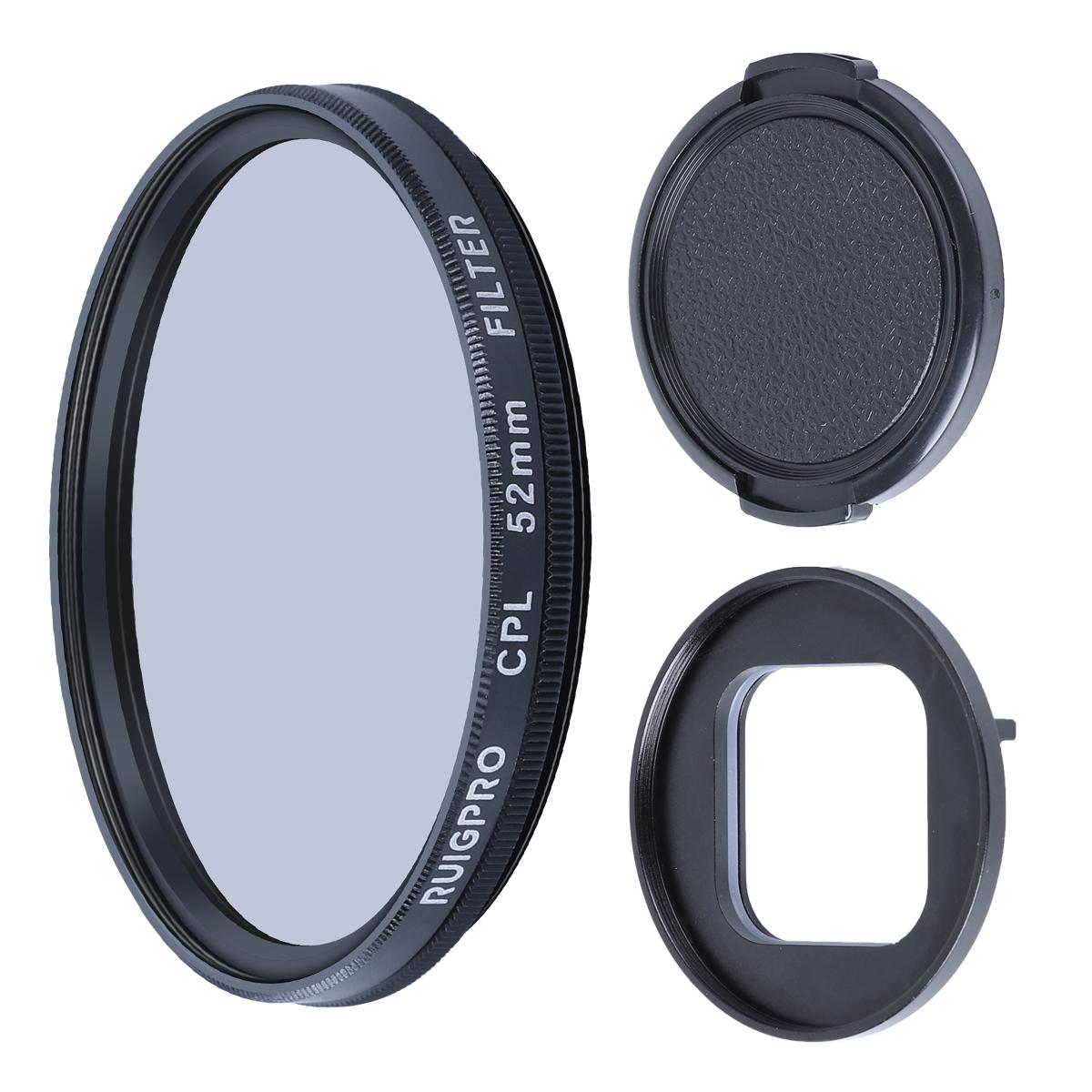 V562-7411ACD-202508272036-00 52mm Cpl Lens Filter with Adapter Ring and Cap for Gopro Hero10 / 9 - Image 1