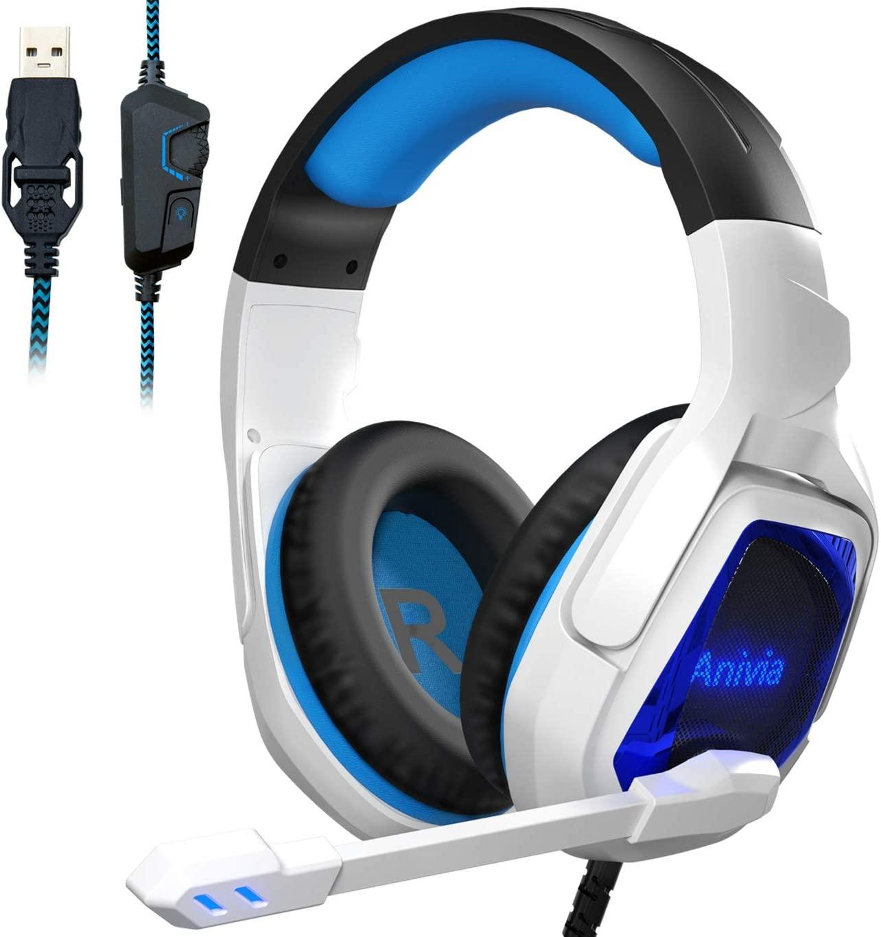 V562-A100232200ADE-202508280037-00 7.1 Channel Usb Gaming Headset With Mic Blue / White - Image 1