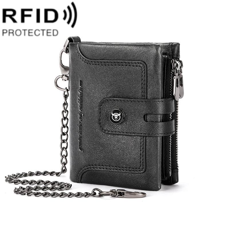 V562-A1008754060DBT-202508290125-00 Rfid-protected Cowhide Wallet - Secure & Stylish - Black - Image 1