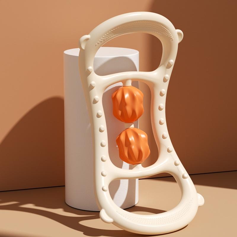 V562-A1009342060DBT-202508292040-00 Stretching Yoga Ring With Raised Point Roller - Beige Orange - Image 1