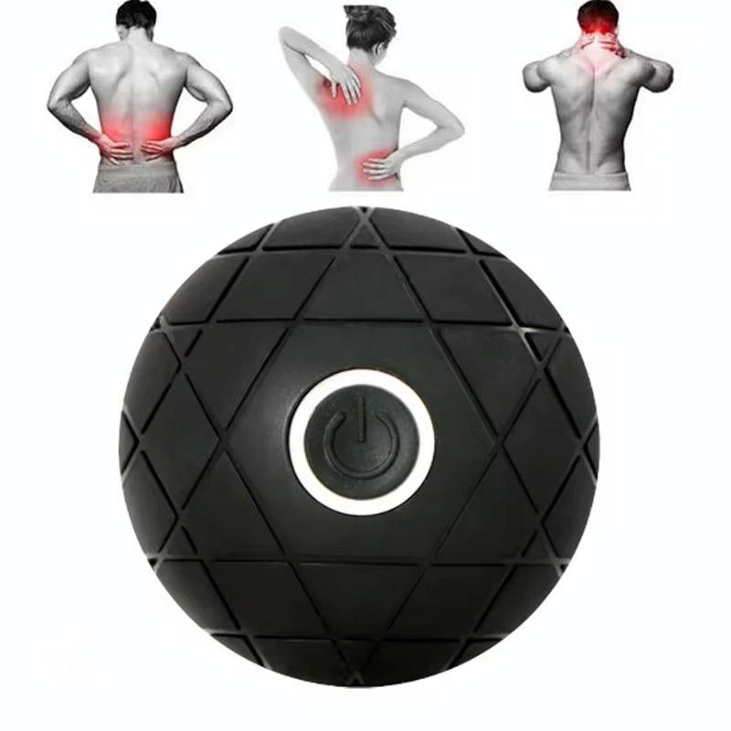 V562-A1025605060DBT-202508280430-00 Rechargeable 3D Vibrating Massage Ball For Muscle Relaxation And Fitness Black - Image 1