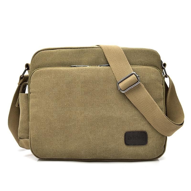 V562-A1043142060DBT-202508291120-00 Men Vintage Canvas Single Shoulder Bag - Khaki - Image 1