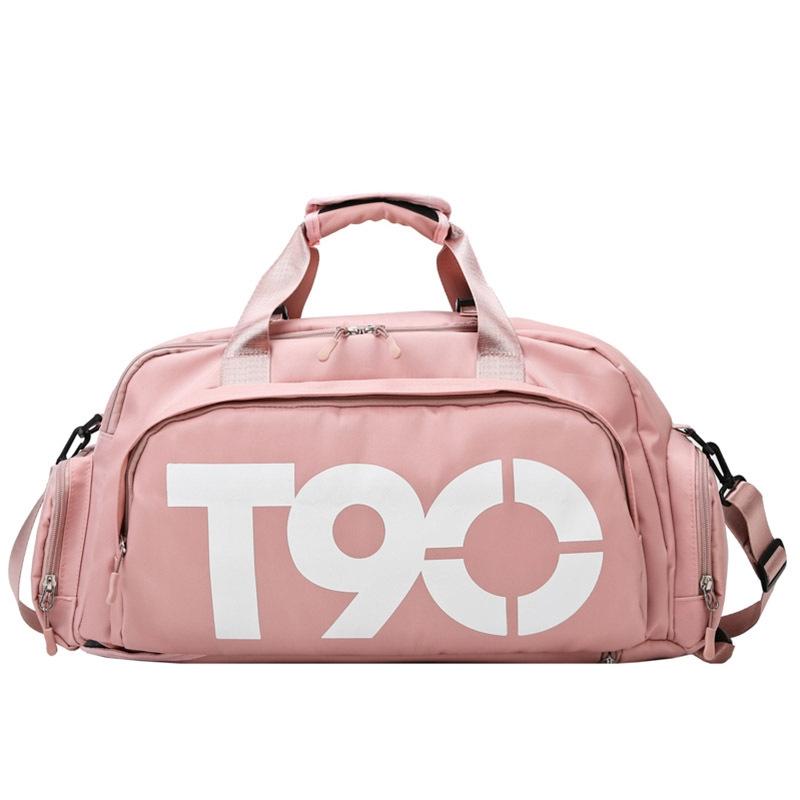 V562-A1059561060DBT-202508290935-00 Large Capacity Sports Bag With Wet / Dry Separation - Pink White - Image 1