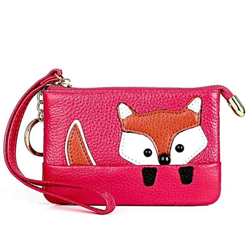 V562-A106266100ADE-202508290045-00 Mini Leather Fox Key Case for Sewing Thread - Rose Red - Image 1