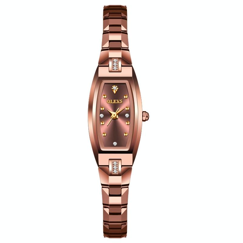 V562-A106302200ADE-202508280410-00 Women Tungsten Steel Quartz Watch with Small Diamond Dial - Rose Gold - Image 1