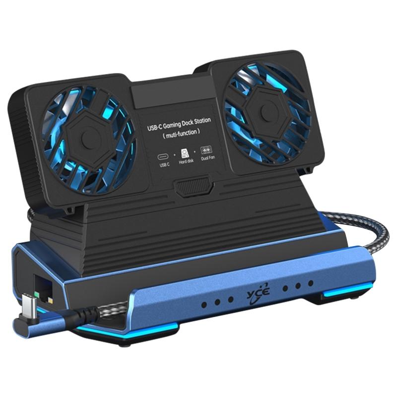 V562-A107771700ADE-202508271603-00 10-In-1 Usb-C Gaming Dock With Detachable Fan - Blue / Black - Image 1