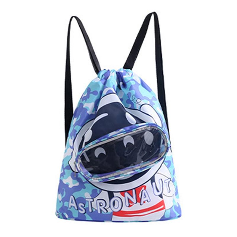 V562-A2062035060DBT-202508290704-00 Kids' Swim Bag Cute Cartoon Beach Backpack Waterproof Dry / Wet Large 2 Layer - Blue - Small 1 Layer - Image 1