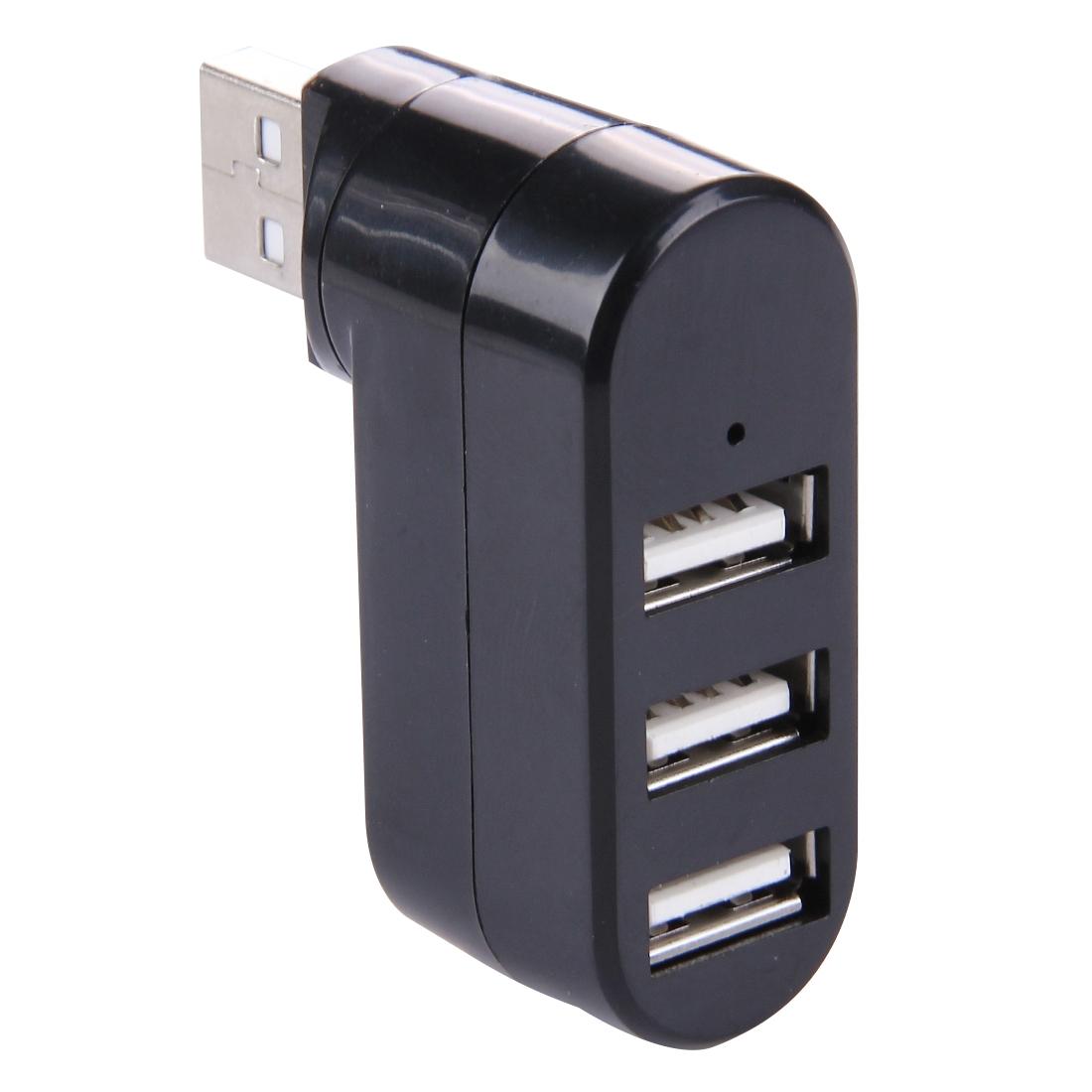 V562-B0102CP-202508292210-00 3-Port Usb 2.0 Hub With 180° Rotation - Black - Image 1