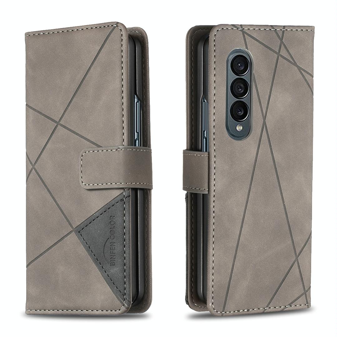 V562-B102165300ADE-202508281125-00 For Samsung Galaxy Z Fold4 5G Magnetic Rhombus Texture Case - Grey - Image 1