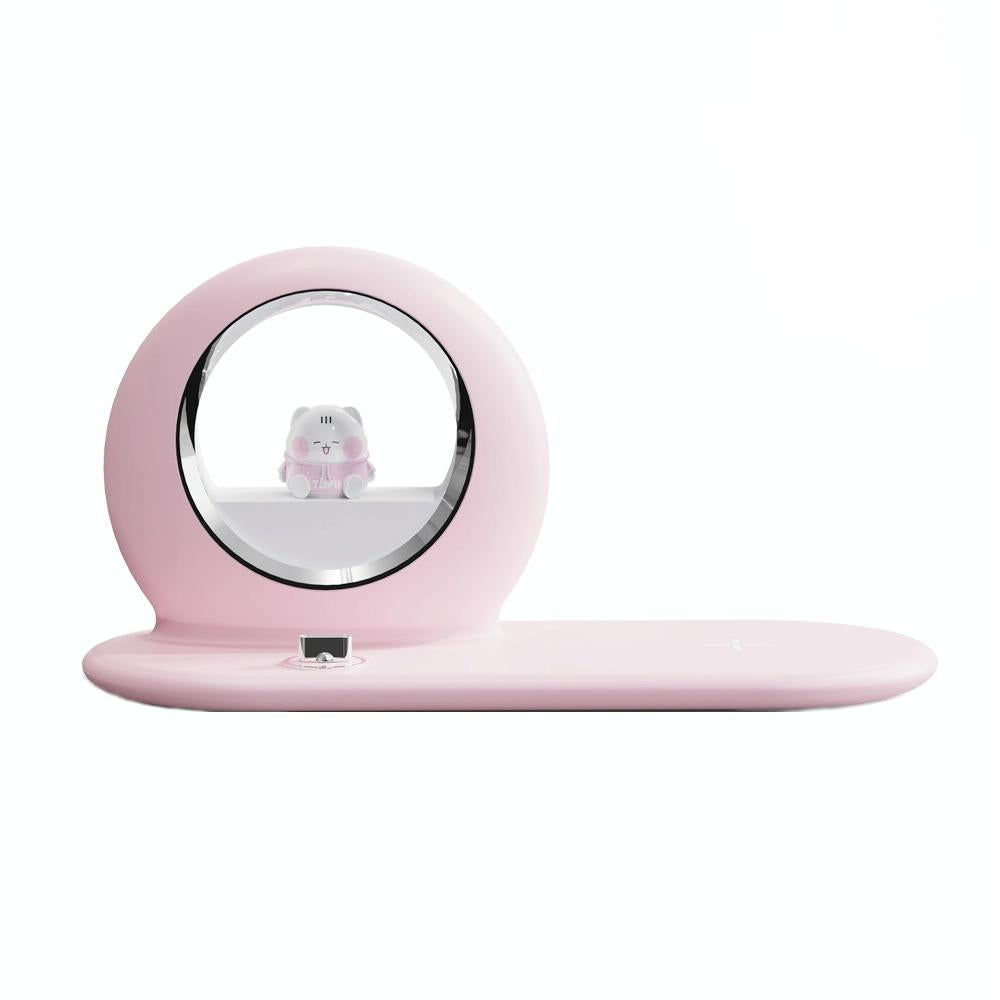 V562-B1028463060DBT-202508280210-00 10W Cartoon Wireless Fast Charger With Night Light Pink - Image 1