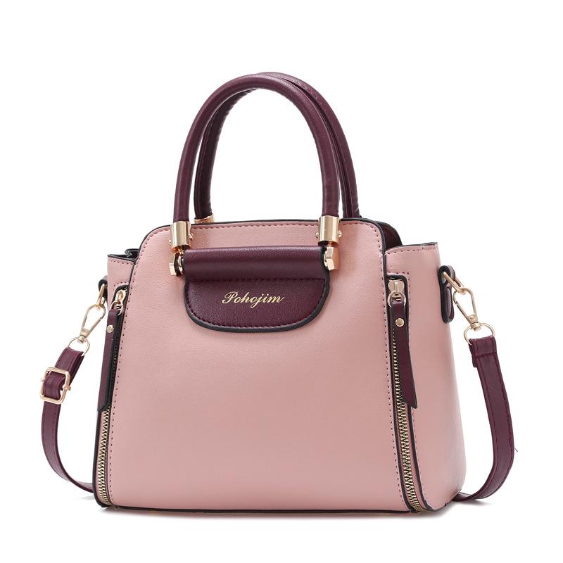V562-B1038164060DBT-202508291146-00 Large Capacity Women Colorblock Crossbody Bag - Pink - Image 1