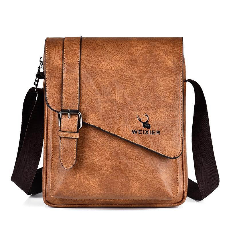 V562-B1080763060DBT-202508290930-00 Retro Crossbody Messenger Bag Large Capacity - Light Brown - Image 1