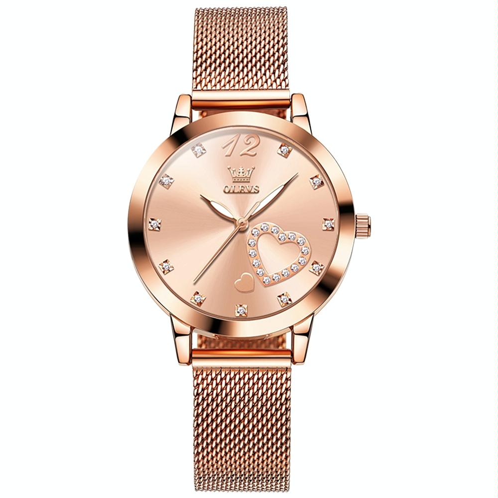 V562-B108142500ADE-202508280410-00 Waterproof Heart-shaped Women Quartz Watch - Rose Gold - Image 1