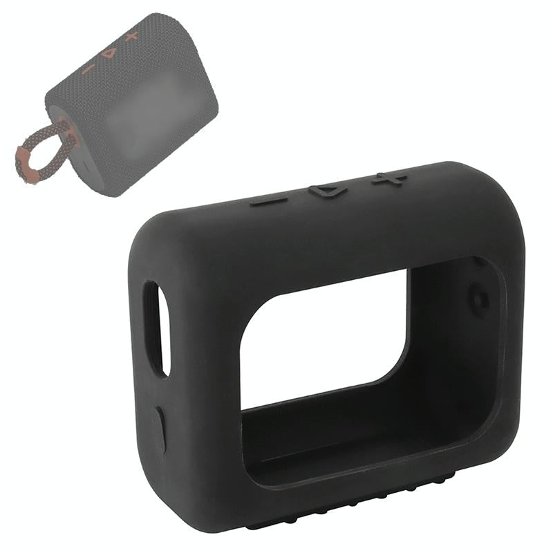 V562-B1097413850DBT-202508280422-00 Portable Silicone Cover for Jbl Go3 Speaker with Carabiner - Black - Image 1