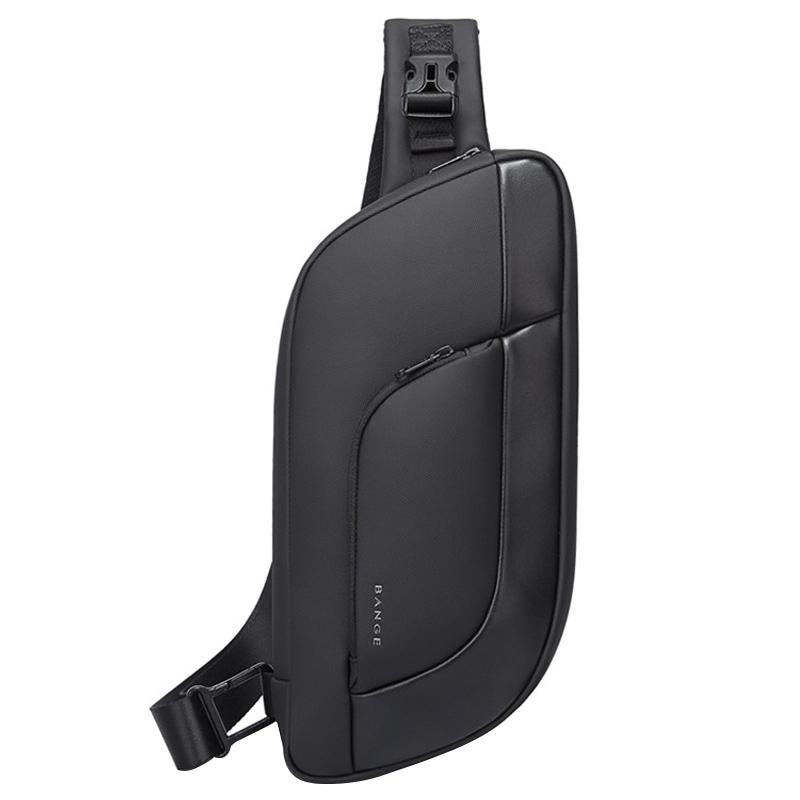 V562-B1772GO-202508282245-00 Men Microfiber Leather Crossbody Chest Bag 35 X 16 X 4Cm Versatile And Durable - Black - Image 1