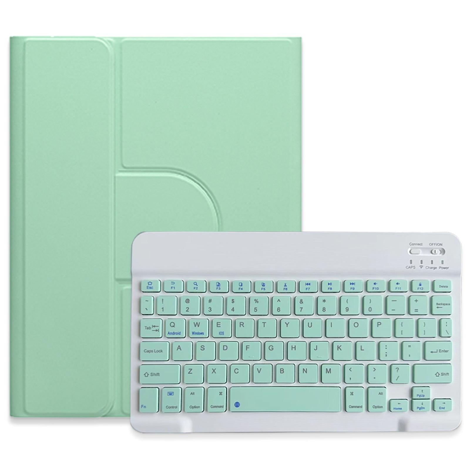 V562-B205040500ADE-202508290315-00 360 Degree Rotatable Bluetooth Keyboard Leather Case - Square Button - Mist Blue - For Ipad Air 2022 / Ipad Pro 11 2021 - Image 1