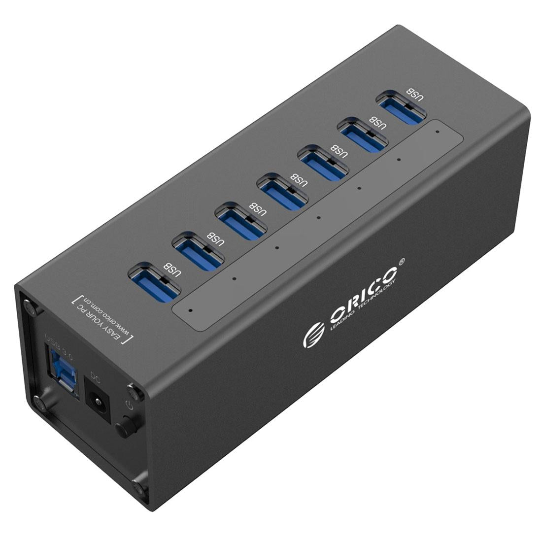 V562-B3103CP-202508292121-00 7-Port Aluminum Usb 3.0 Hub For Laptops - Black - Image 1