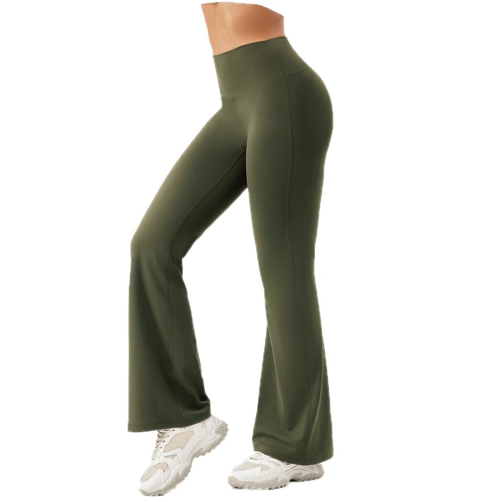 V562-B4021705060DBT-202508290440-00 High Waisted Elastic Yoga Flared Pants Size L - Forest Green - Xl - Image 1