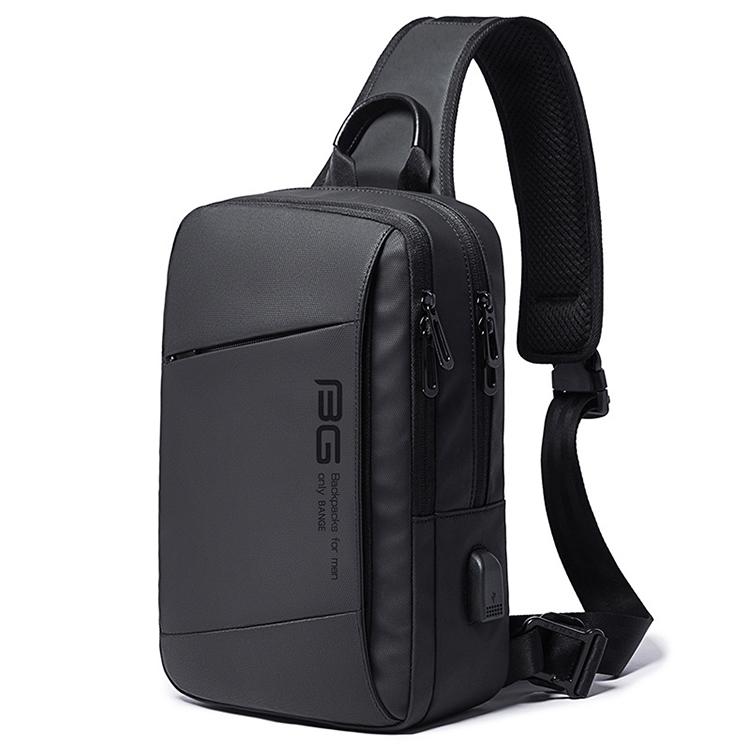 V562-B6781GO-202508271616-00 Usb Chest Bag For Men Fashionable Outdoor Sports Shoulder Bag Black - Image 1