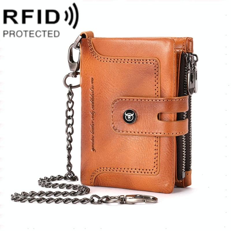 V562-C1008754060DBT-202508290125-00 Rfid-protected Cowhide Wallet - Secure & Stylish - Yellow - Image 1