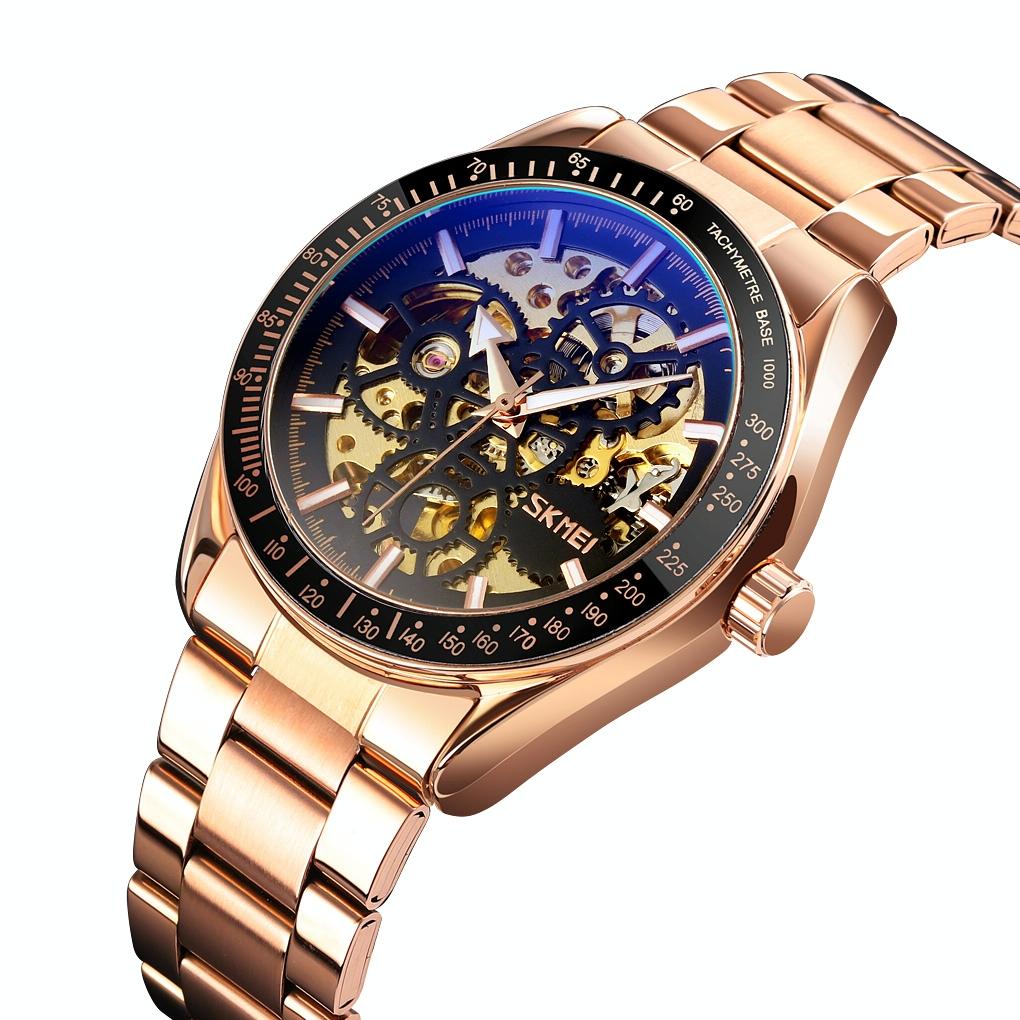 V562-C102139100ADE-202508281340-00 Men Automatic Mechanical Watch with Gear Dial - Rose Gold - Image 1