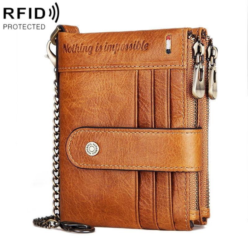 V562-C1068162060DBT-202508281121-00 Men Leather Rfid Wallet - Secure & Stylish - Brown - Image 1