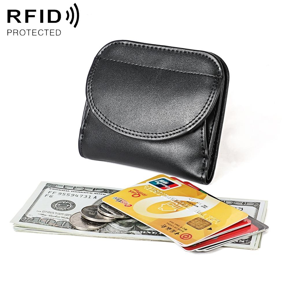 V562-C109788200ADE-202508281331-00 Women Leather Rfid Blocking Coin Purse - Compact Design - Black - Image 1