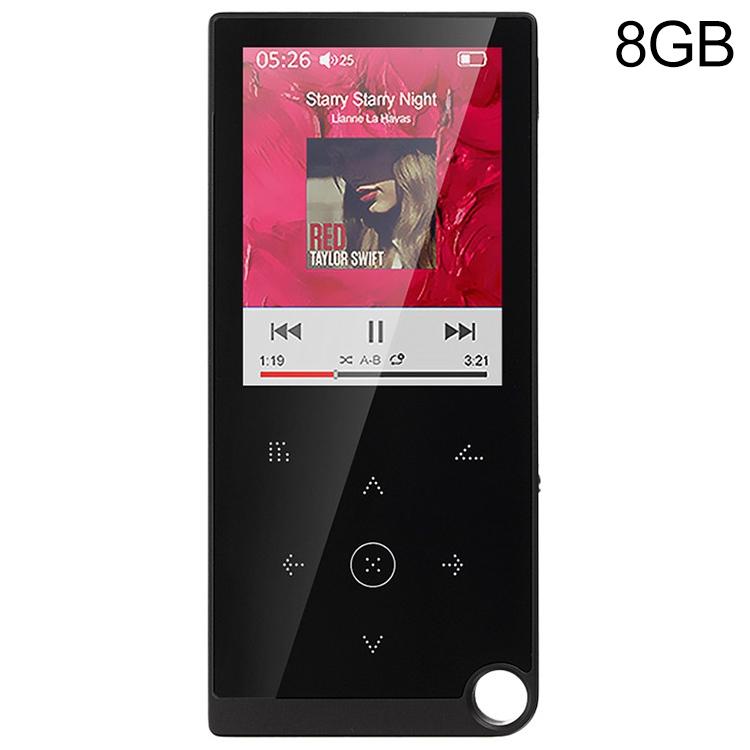 V562-C2027600550DBT-202508291130-00 2.4 Inch Touch Mp4 / Mp3 Player 8Gb Memory E Book / Alarm / Timer No Bluetooth - Black - Image 1