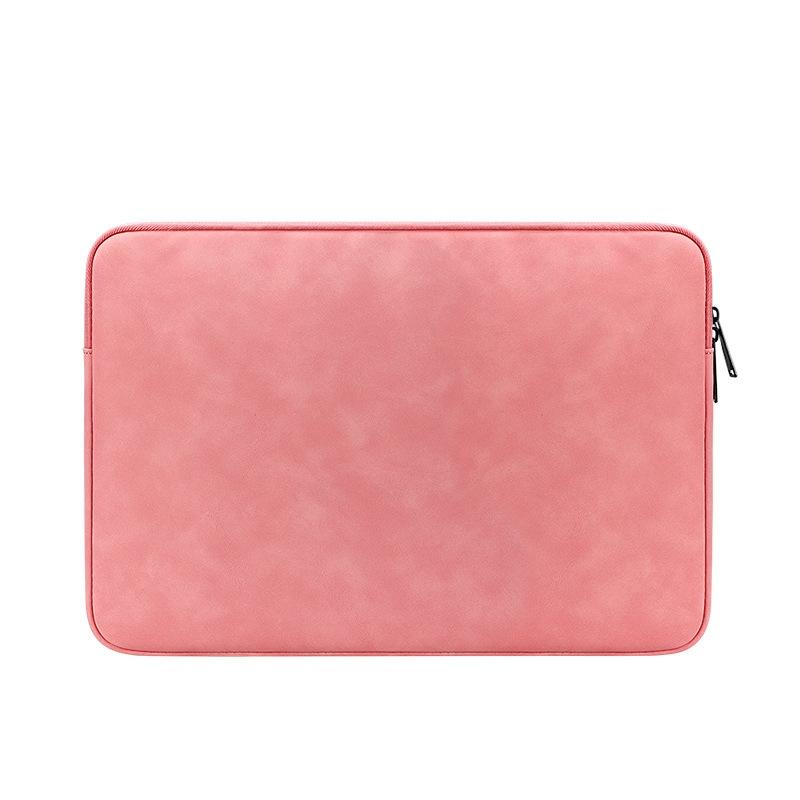 V562-C2044833060DBT-202508290530-00 Lightweight Waterproof Lambskin Laptop Sleeve - Fits 14.1-15.4 Inches - Pink - Image 1