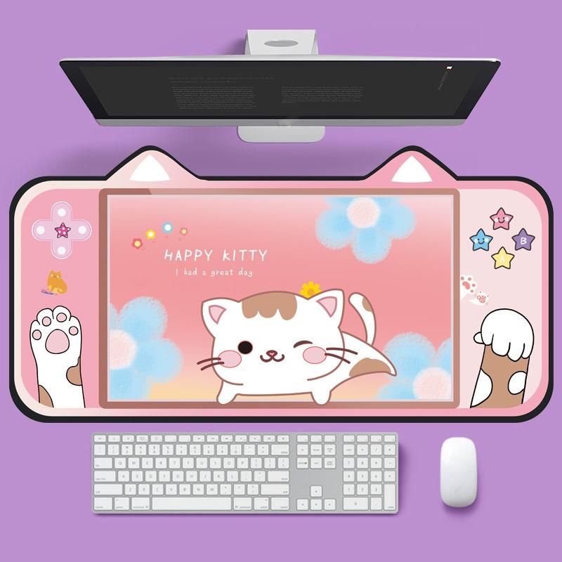 V562-C2076661060DBT-202508291236-00 Adorable Cat Ear Desk Pad For Keyboard & Mouse - 3 - Image 1