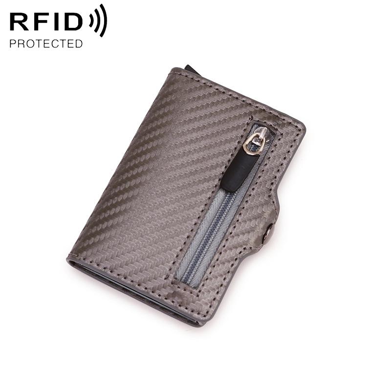 V562-D102627300ADE-202508282031-00 Multi-card Rfid Leather Holder with Metal Accent - Silver - Image 1
