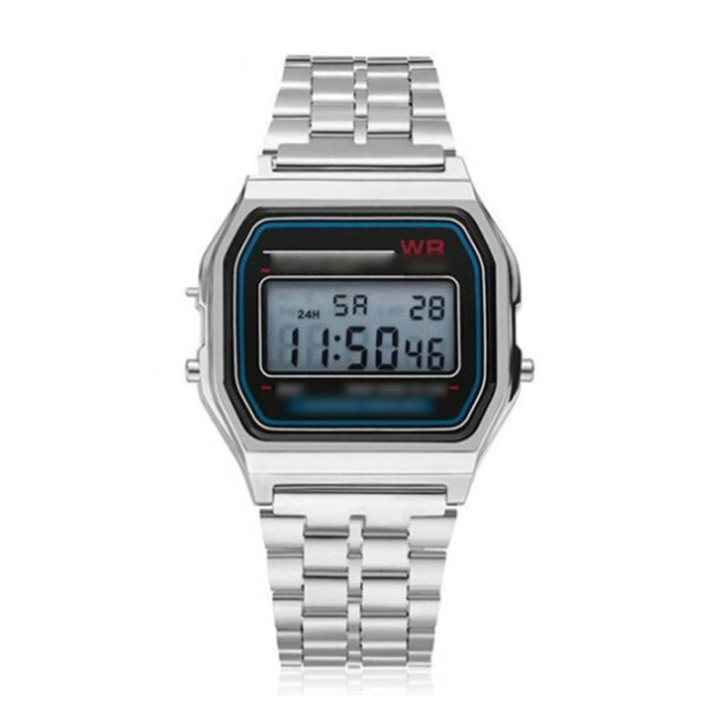V562-D104317050DBT-202508290845-00 Waterproof Led Digital Quartz Wristwatch - Unisex - Silver - Image 1
