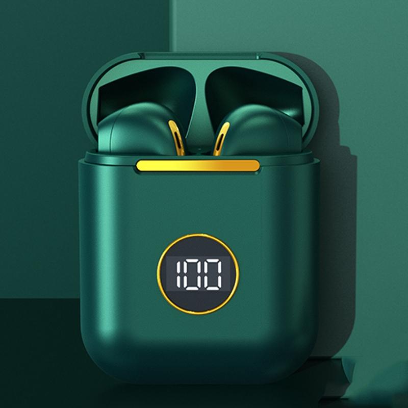 V562-D1048693060DBT-202508280707-00 Wireless Sport Bluetooth Headphones with Led Display and Noise Reduction - Green - Image 1