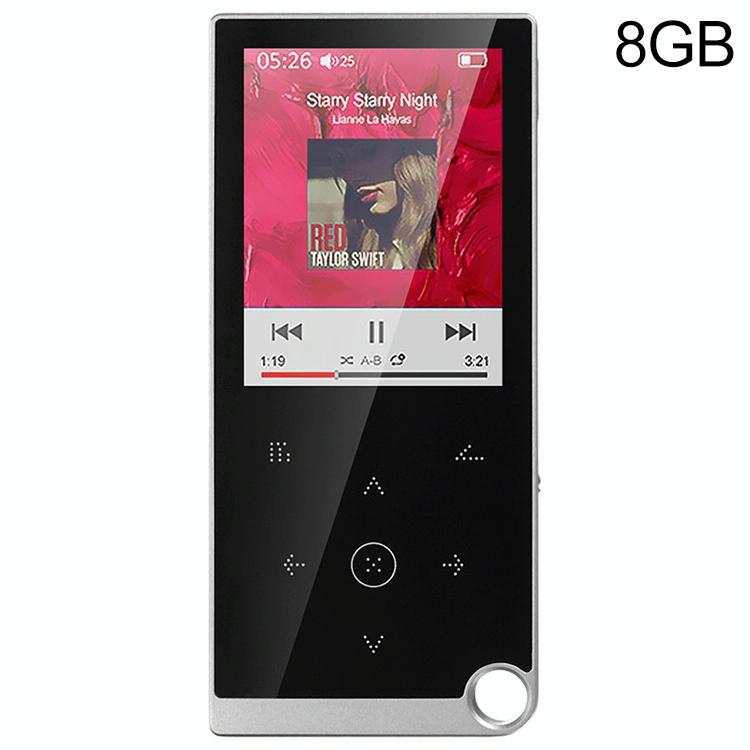 V562-D2027600550DBT-202508291131-00 2.4 Inch Touch Mp4 / Mp3 Player 8Gb Memory E Book / Alarm / Timer No Bluetooth - Silver Grey - Image 1