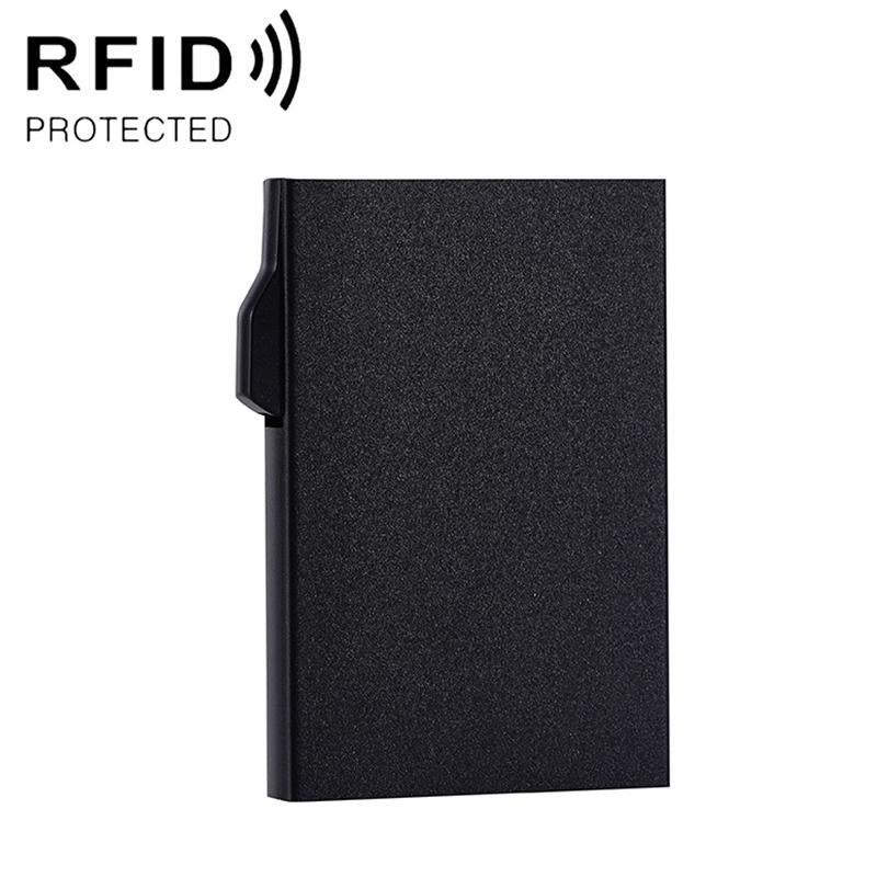 V562-E109915600ADE-202508281846-00 Aluminum Rfid Blocking Card Holder - Compact Design - Black - Image 1