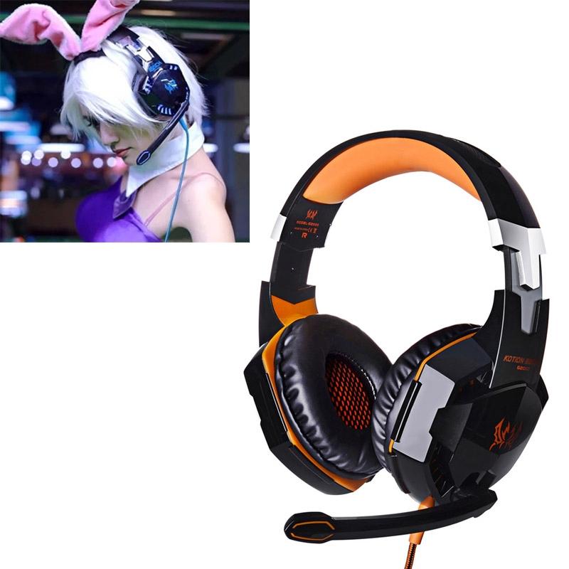 V562-E2720-CP-S-202508292131-00 Over-Ear Gaming Headset With Mic & Led Light 2.2M Cable - Orange - Image 1