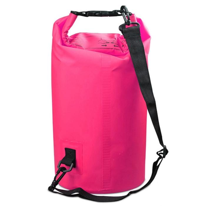 V562-F6985GO-202508282236-00 30L Outdoor Waterproof Double Shoulder Bag Dry Sack Pvc Barrel Bag - Pink - Image 1