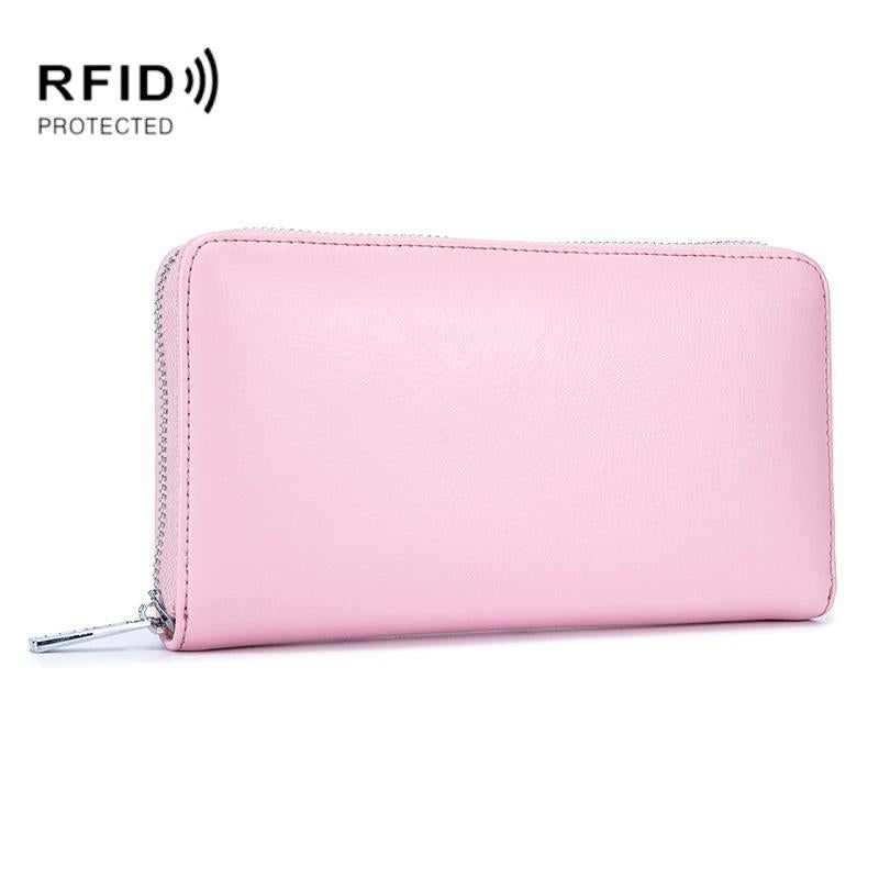 V562-F8120BCC-202508290040-00 Leather Rfid Card Holder Wallet - Blocking - Pink - Image 1