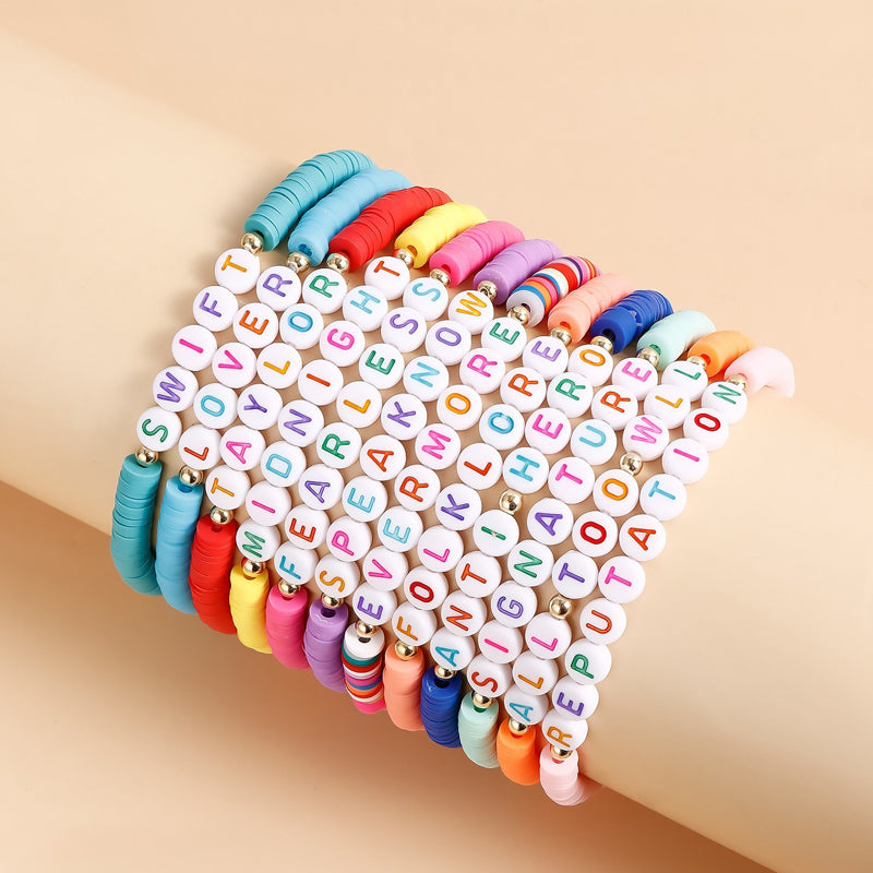 V562-GU23-J496-1-202508292126-00 Vibe Geeks Album Inspired Taylor Concert Friendship Bracelet Polymer Clay Beads - 1-12Pcs - Image 1